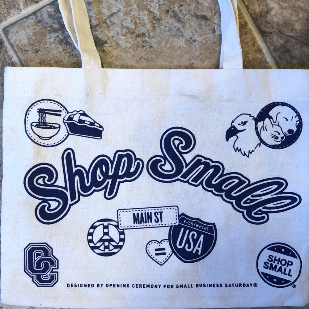 VINTAGE shop small canvas tote